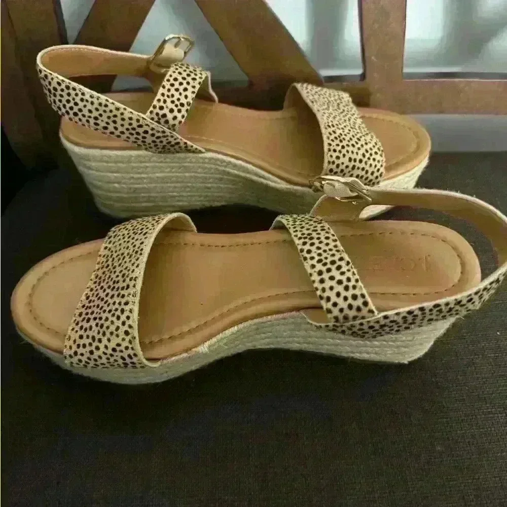 NWT J.Crew Leopard Calfhair Platform Espadrilles